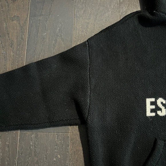 Fear of God Essentials Knit Pullover Hoodie Black XXSMALL mens xxsmall - Picture 5 of 11